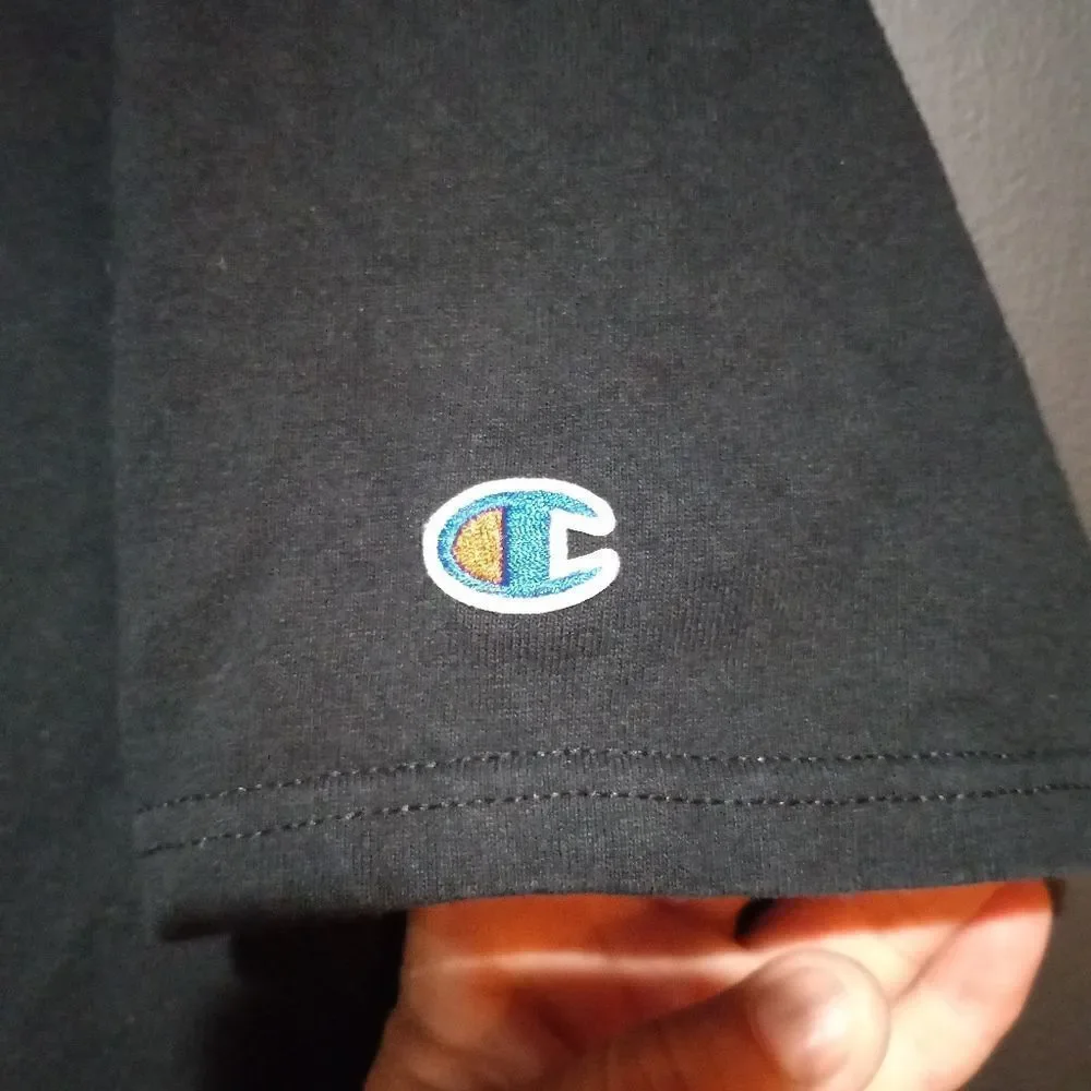 Vintage Champion Viking T-Shirt  Embroidered Patch Crewneck - Picture 4 of 6